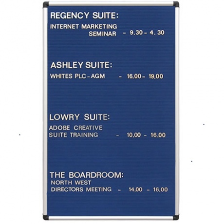 Grooved Felt Welcome Board Wall Mounted with Satin Silver Frame